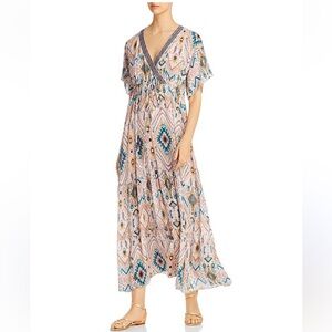 Johnny Was Jade Alona Silk Tiered maxi dress M